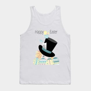 Cute Easter Mad Hatter Eggs and Chick Tank Top